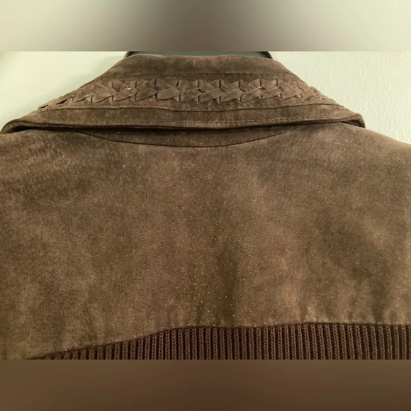 Peter Nygård Brown XL Suede Leather Sweater Jacket - Picture 11 of 16